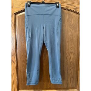 Lululemon High-Rise Crop Leggings Slate Blue Lace Detail Size 8‎